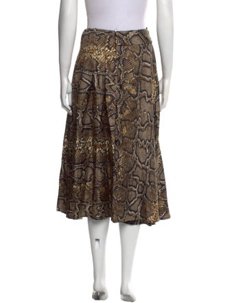 Victoria Beckham Silk Midi Length Skirt