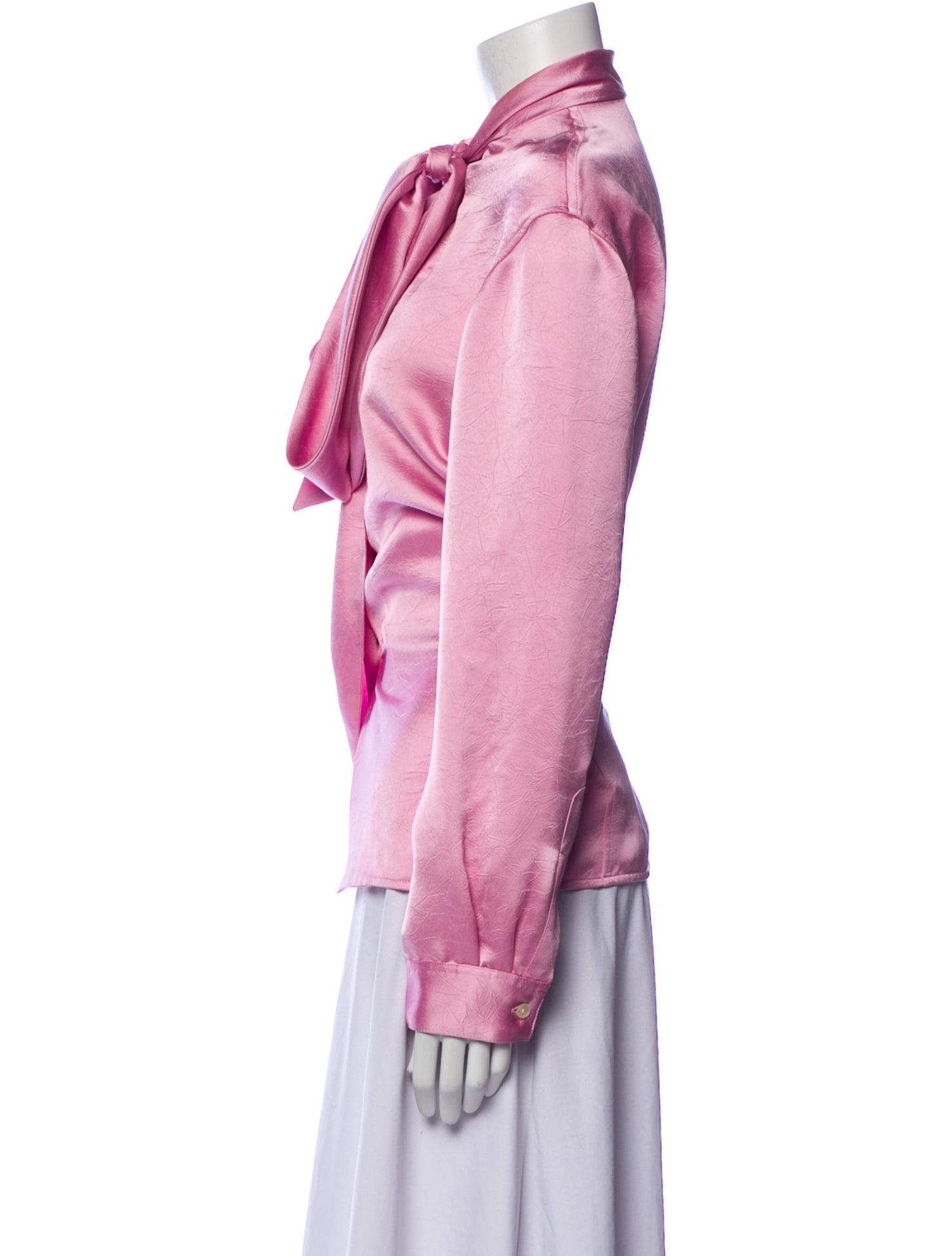 Victoria Beckham Mock Neck Long Sleeve Blouse