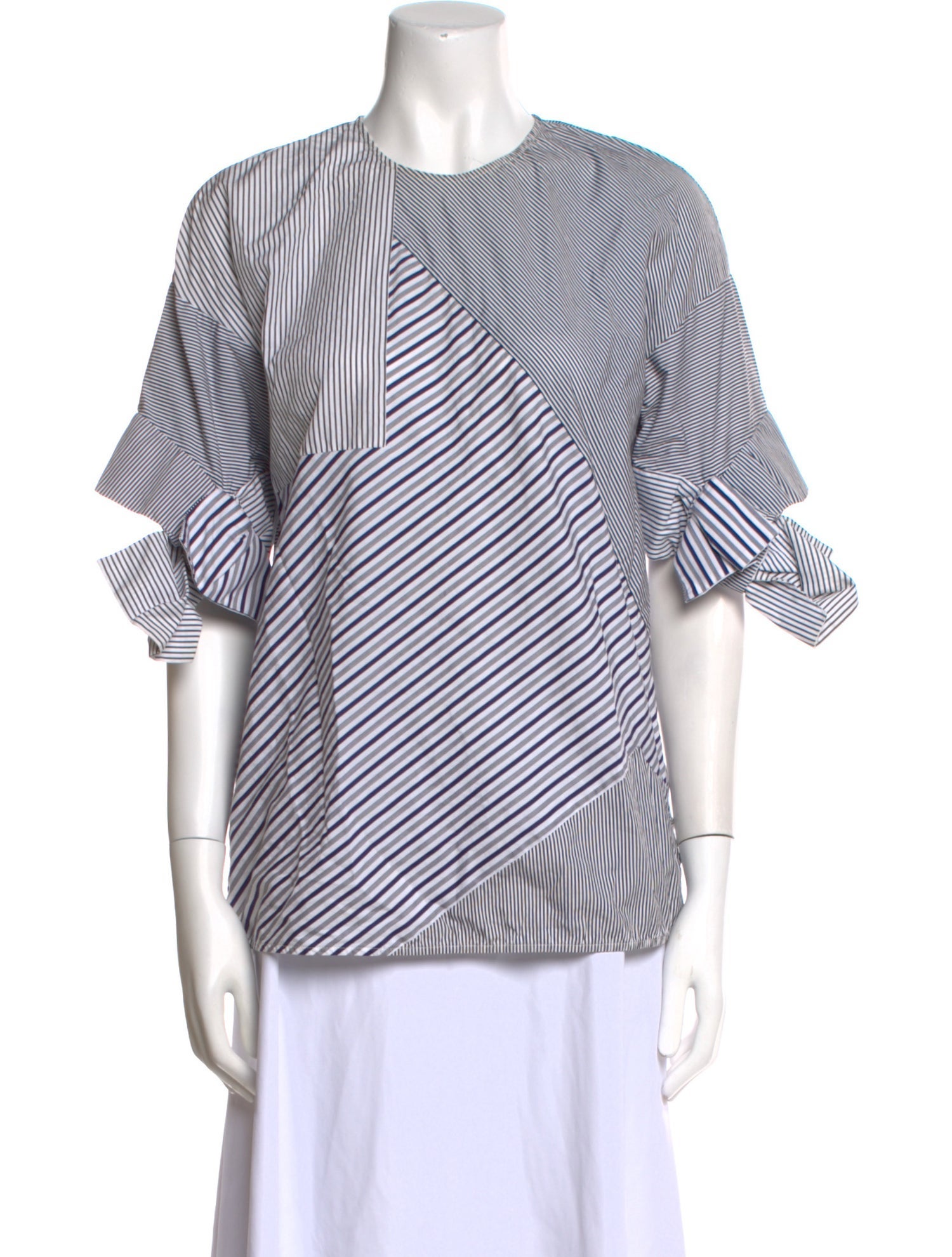 Victoria Beckham Striped Crew Neck Top