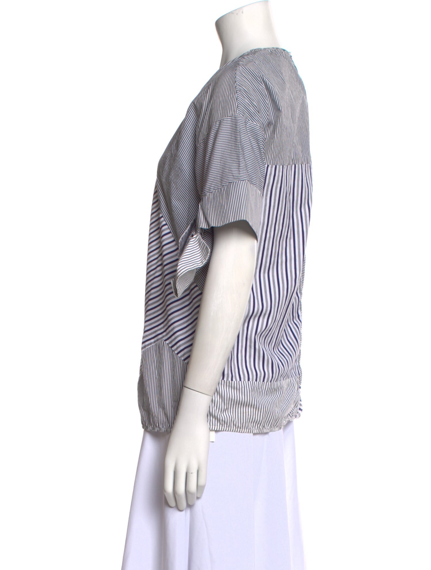 Victoria Beckham Striped Crew Neck Top