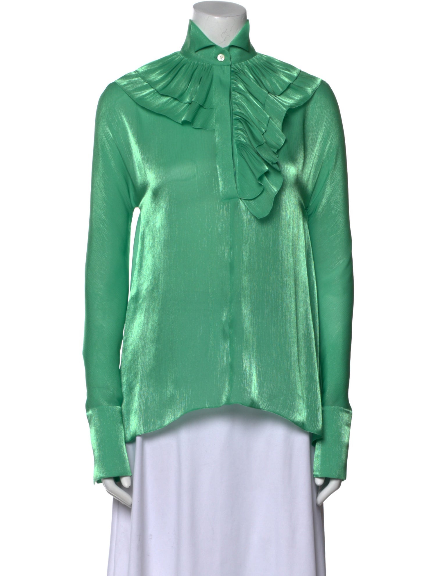 Victoria Beckham Silk Mock Neck Blouse