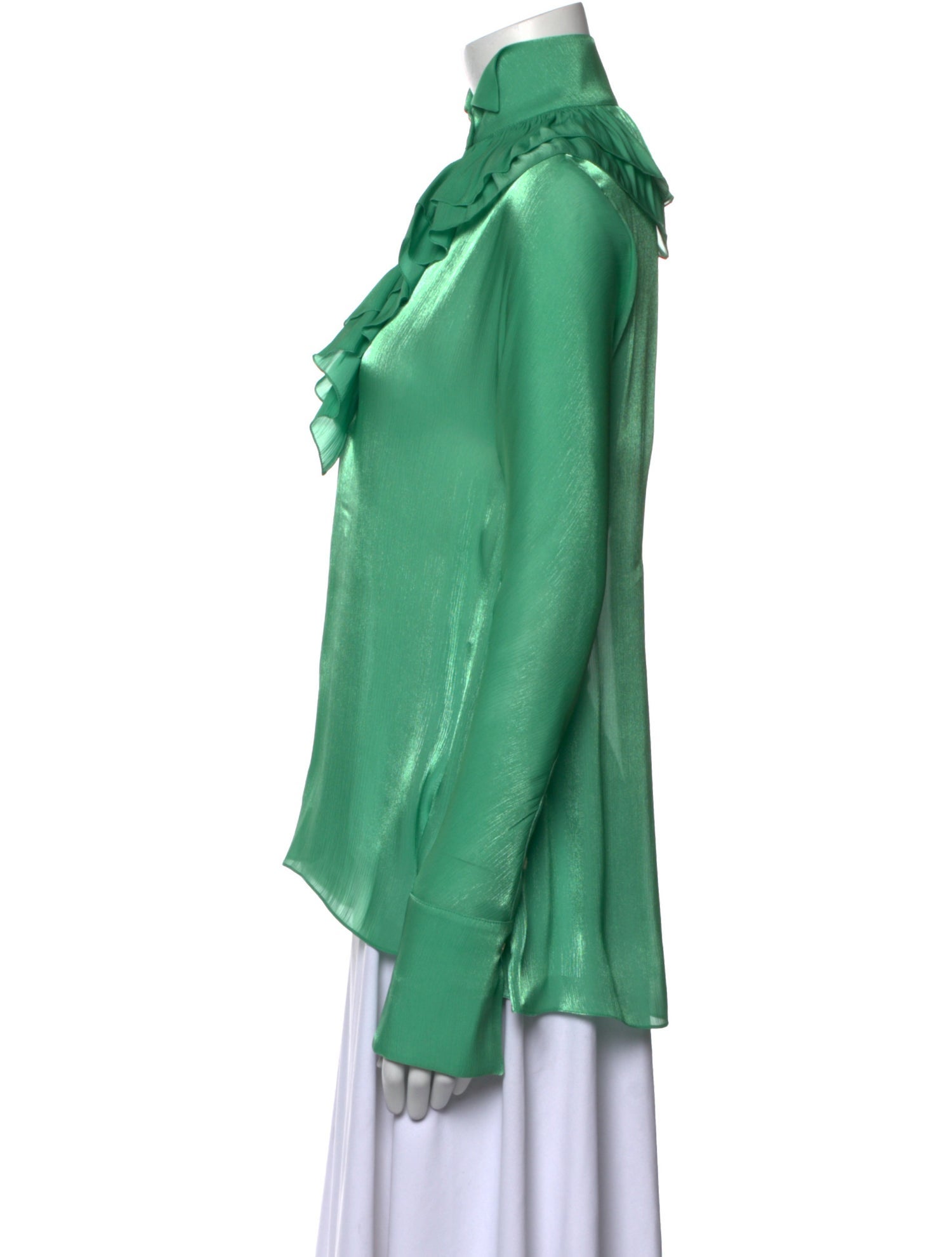 Victoria Beckham Silk Mock Neck Blouse