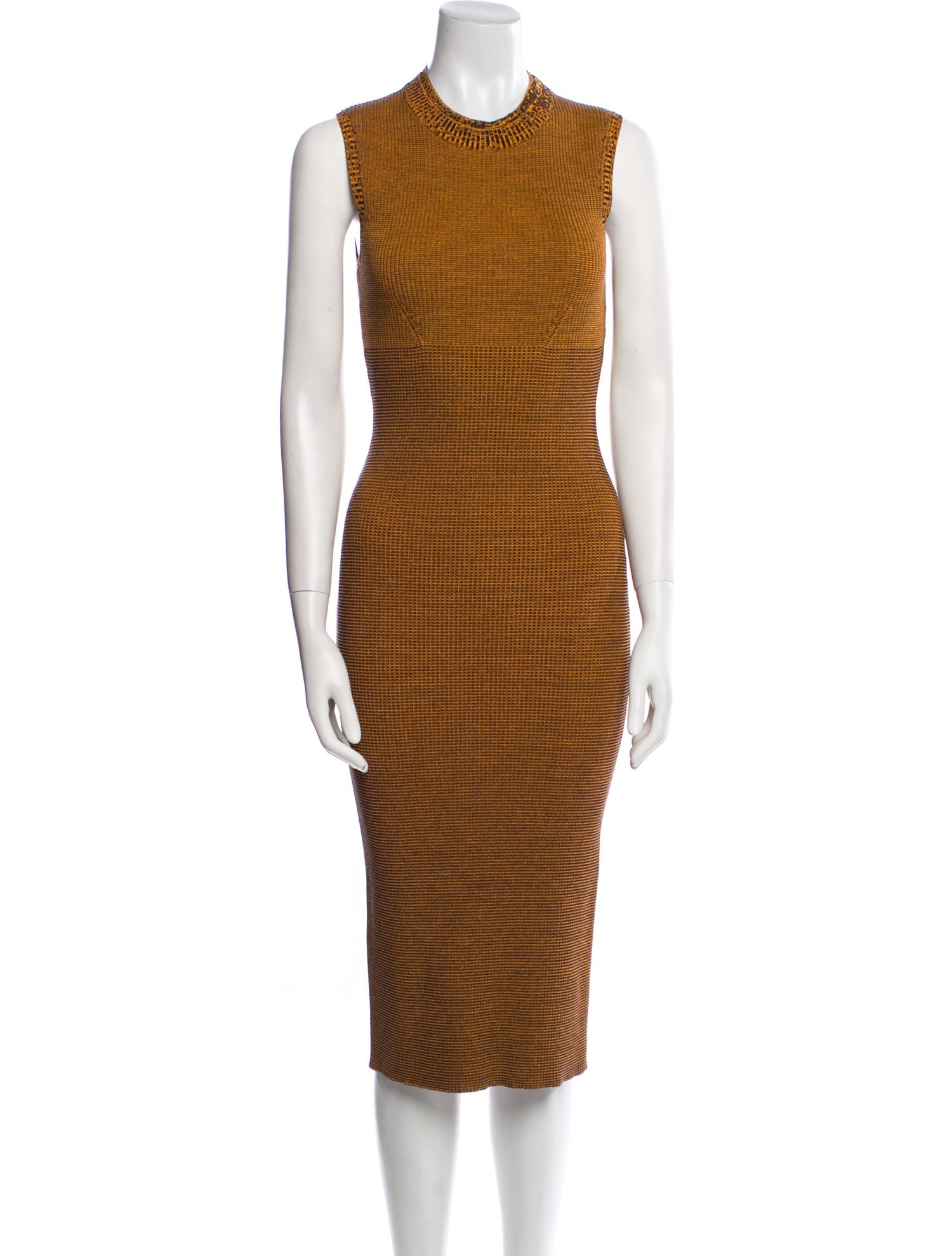 Victoria Beckham Crew Neck Midi Length Dress