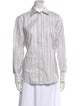 Victoria Beckham Striped Long Sleeve Button-Up Top