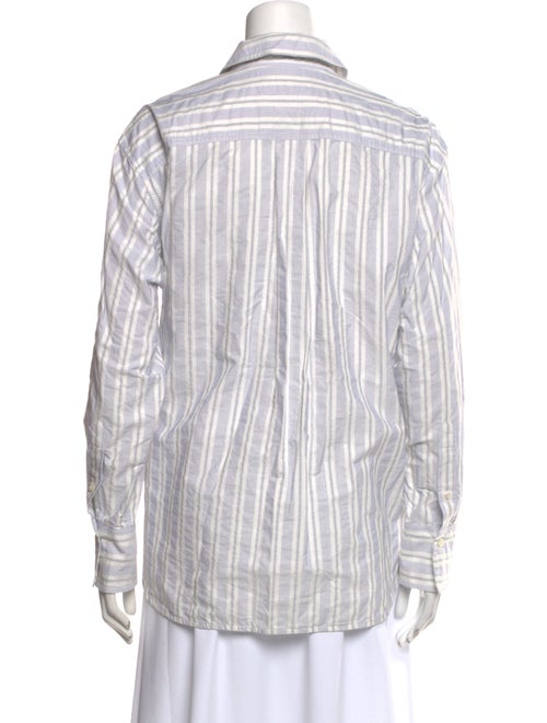 Victoria Beckham Striped Long Sleeve Button-Up Top