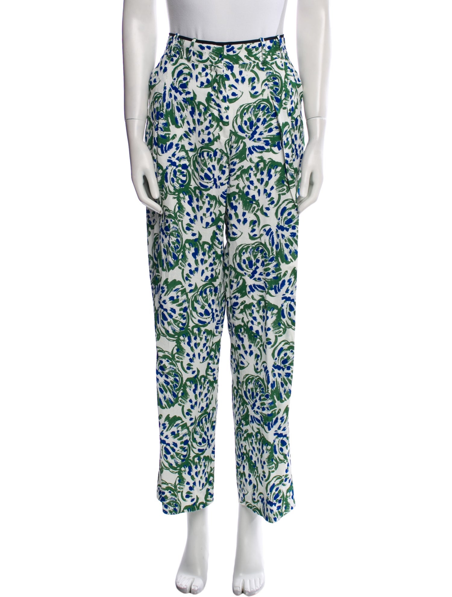 Victoria Beckham Floral Print Straight Leg Pants