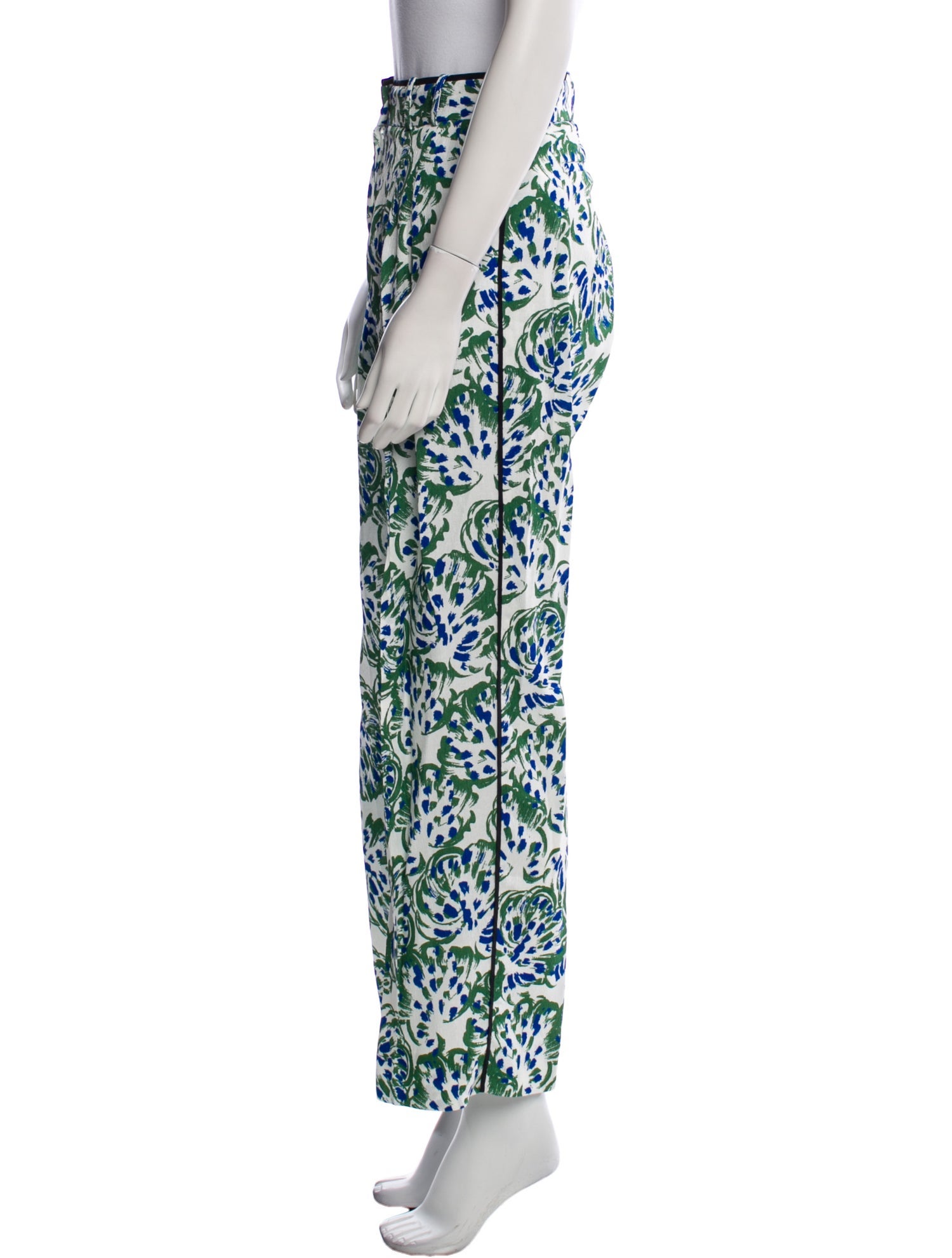 Victoria Beckham Floral Print Straight Leg Pants
