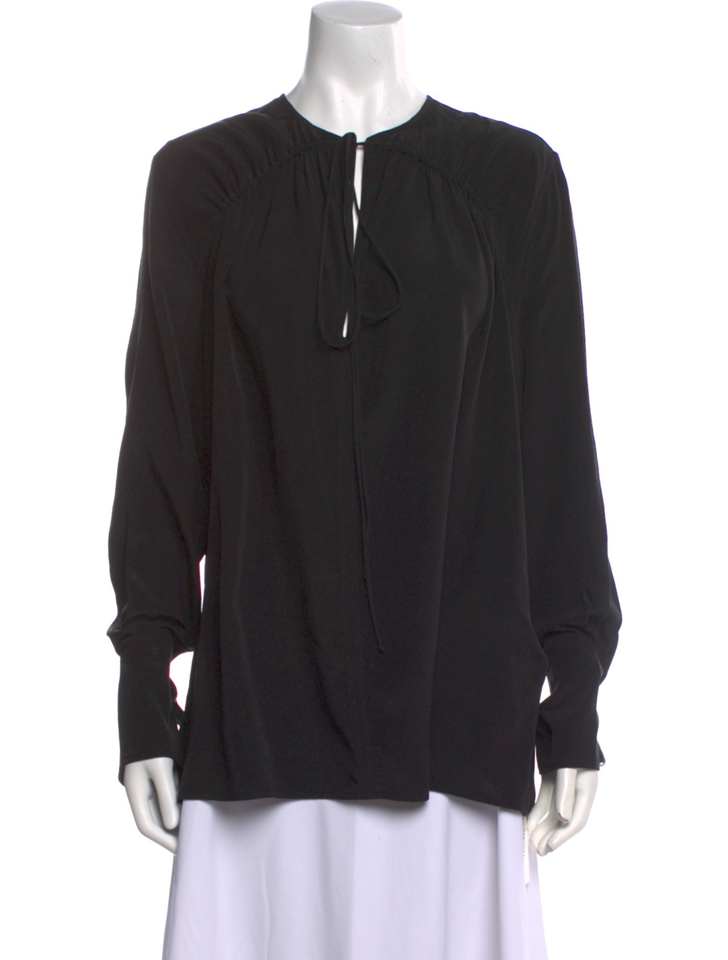 Victoria Beckham Silk Tie Neck Blouse