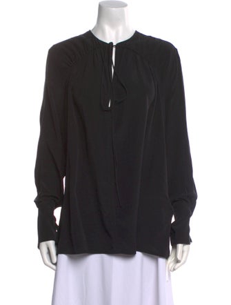 Victoria Beckham Silk Tie Neck Blouse