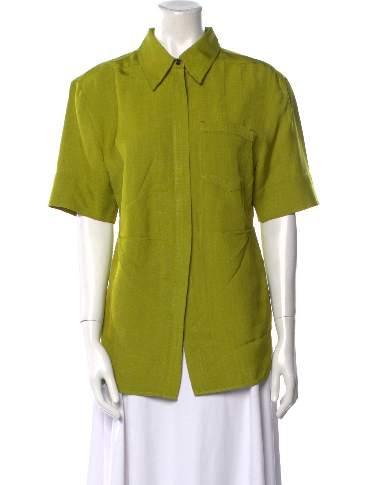 Victoria Beckham Short Sleeve Button-Up Top