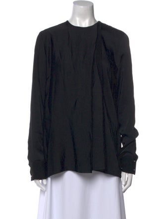 Victoria Beckham Crew Neck Long Sleeve Blouse