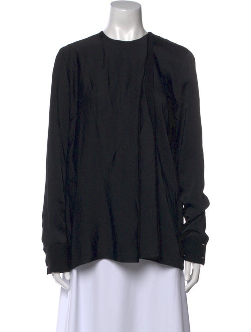 Victoria Beckham Crew Neck Long Sleeve Blouse
