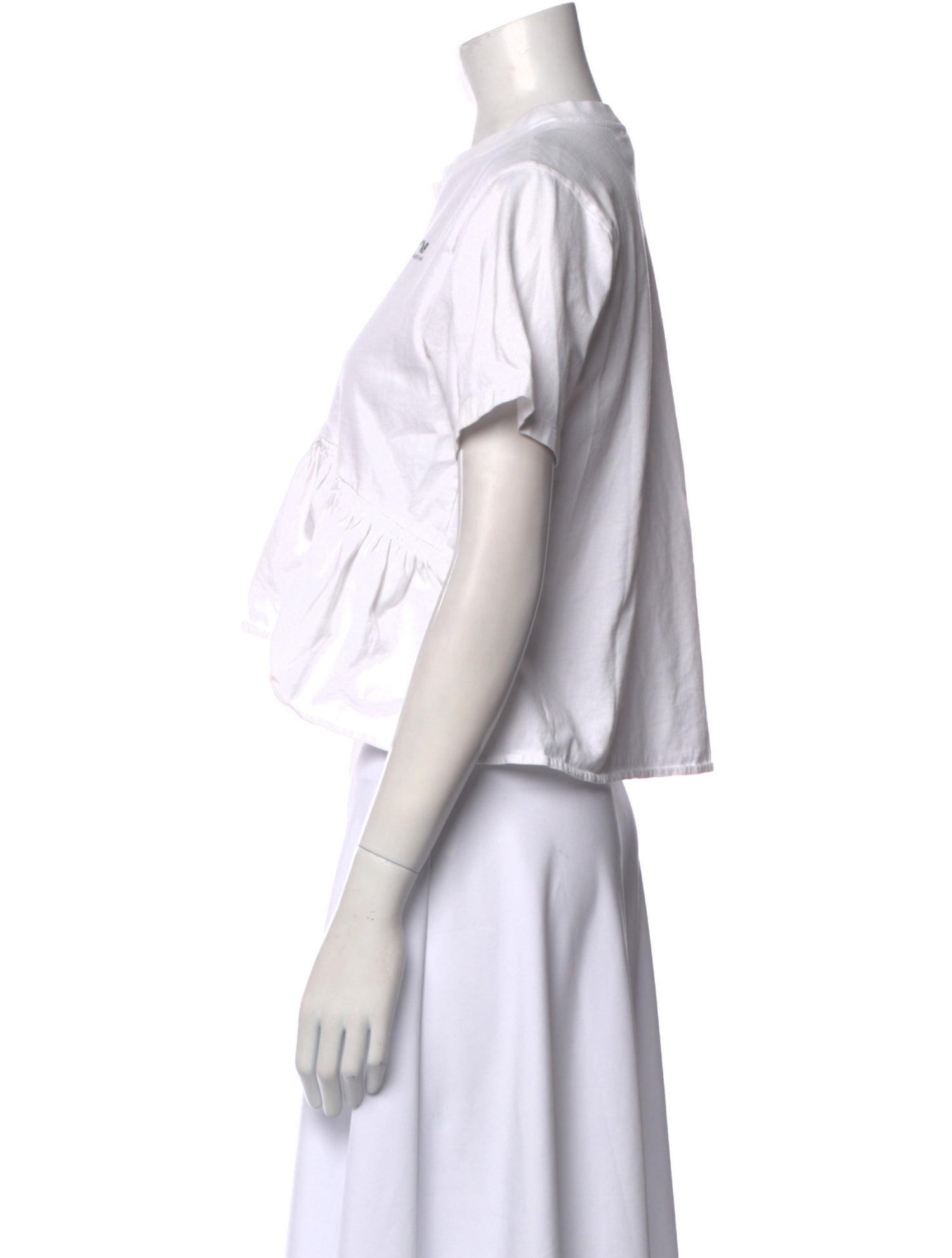 Victoria Beckham Crew Neck Short Sleeve Crop Top