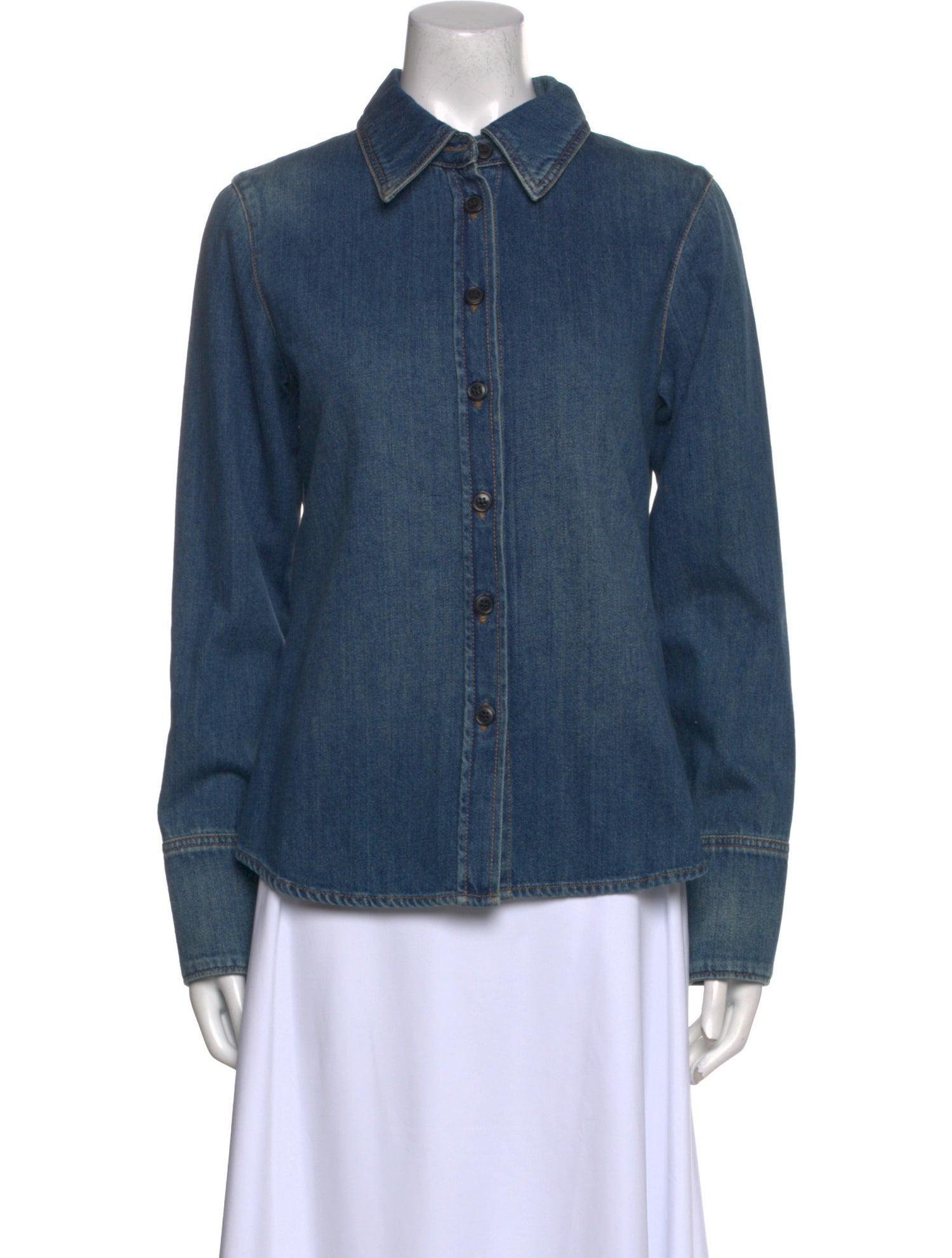 Victoria Beckham Long Sleeve Button-Up Top