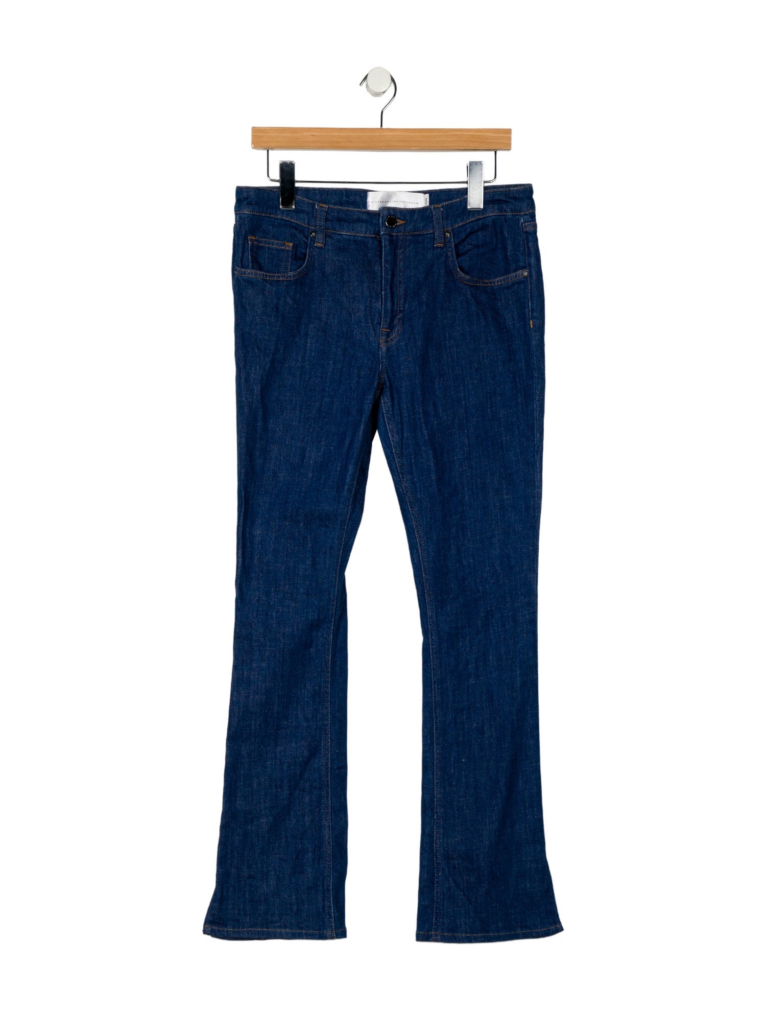 Victoria Beckham Mid-Rise Straight Leg Jeans