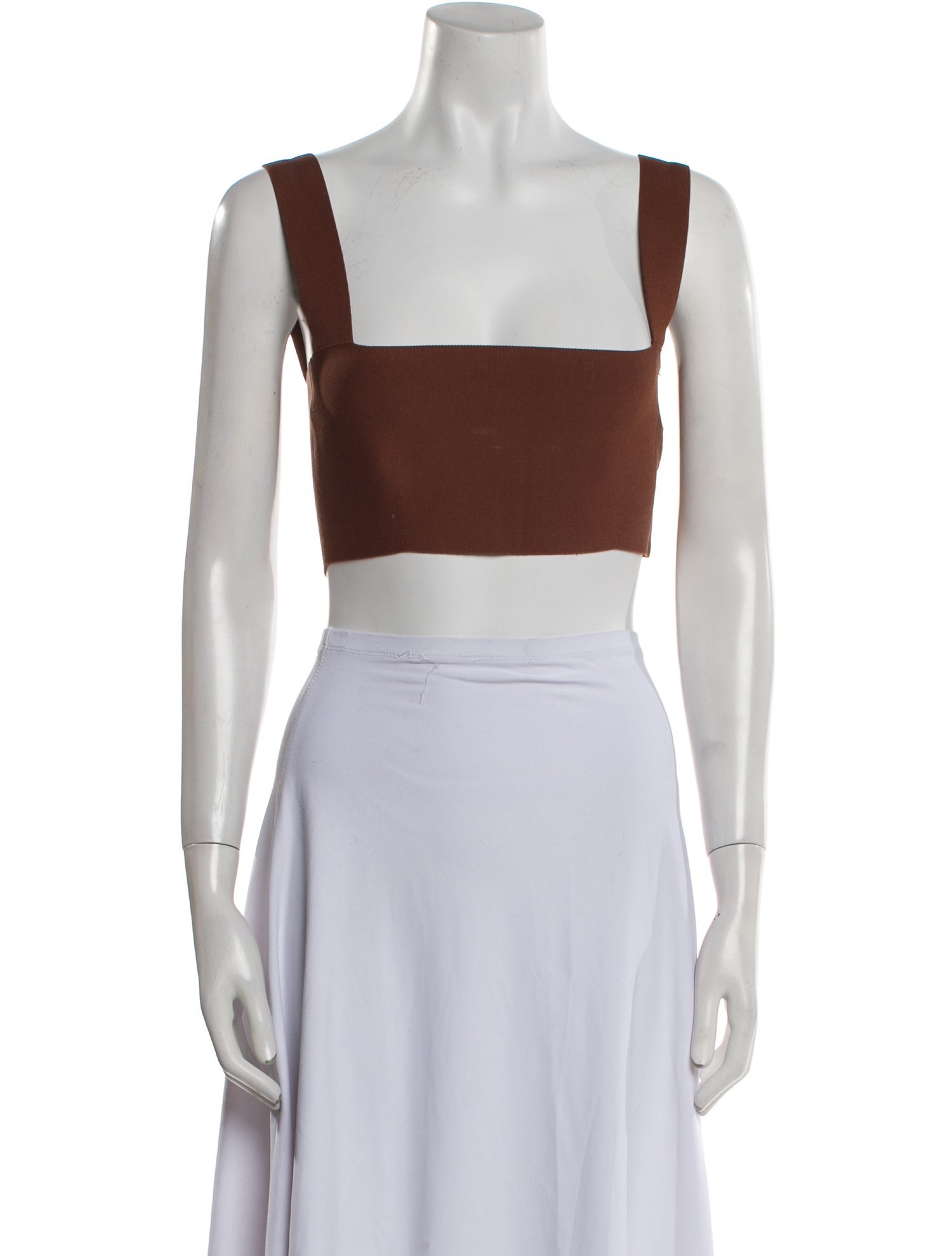Victoria Beckham Square Neckline Sleeveless Crop Top