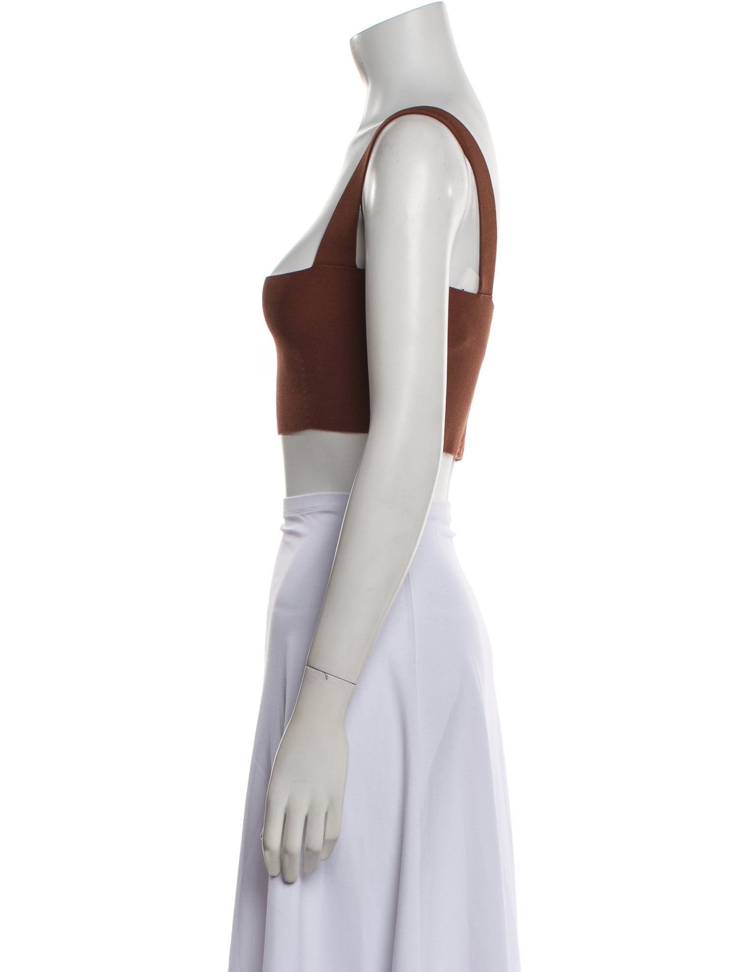 Victoria Beckham Square Neckline Sleeveless Crop Top