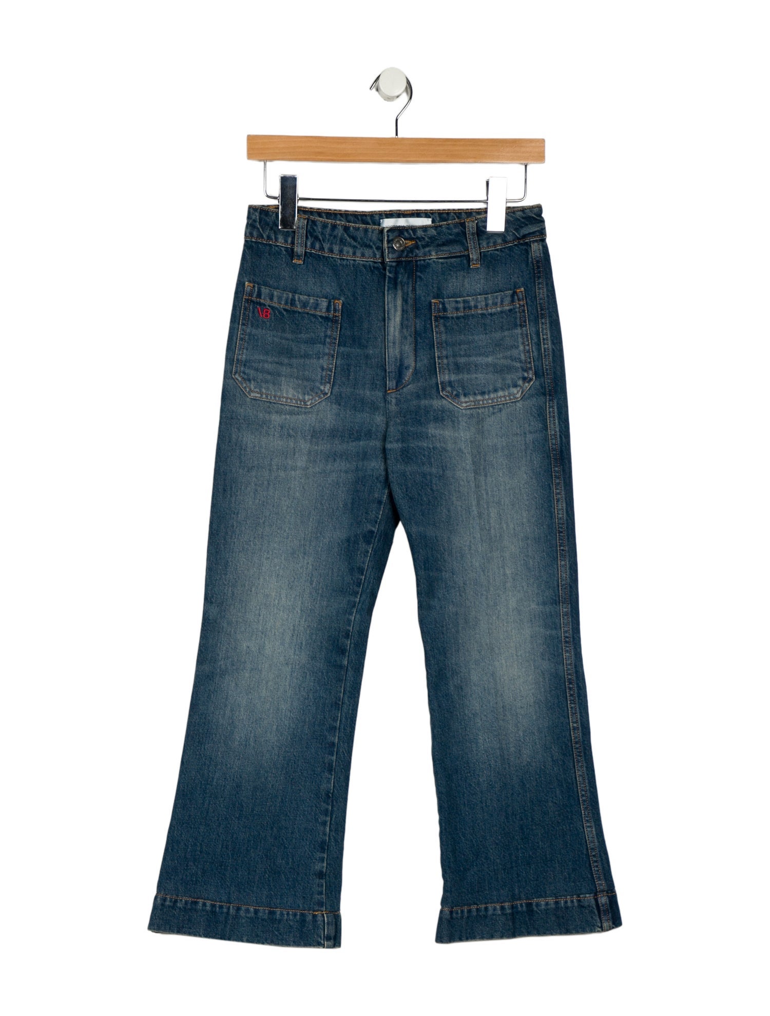 Victoria Beckham Mid-Rise Wide Leg Jeans