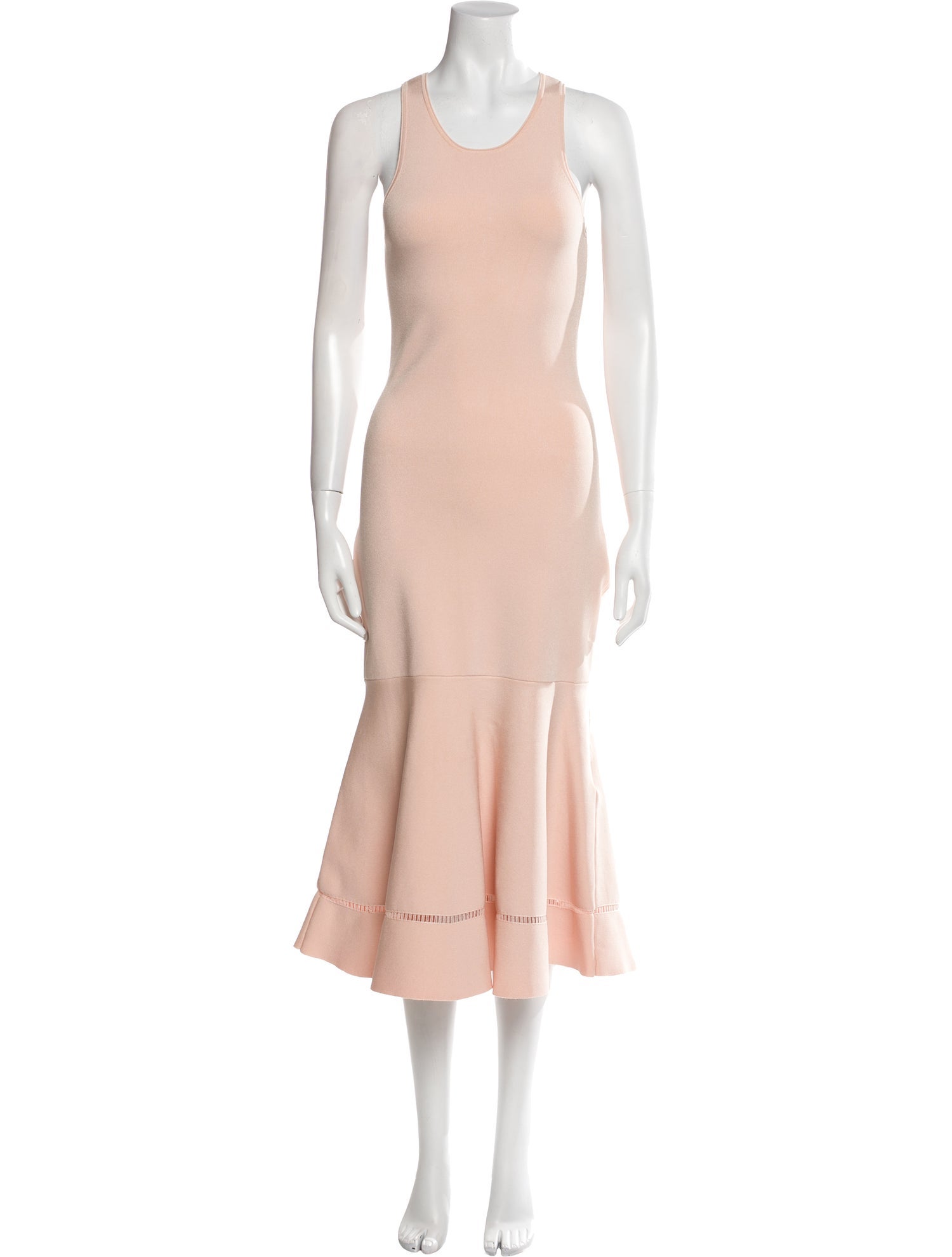 Victoria Beckham Scoop Neck Midi Length Dress