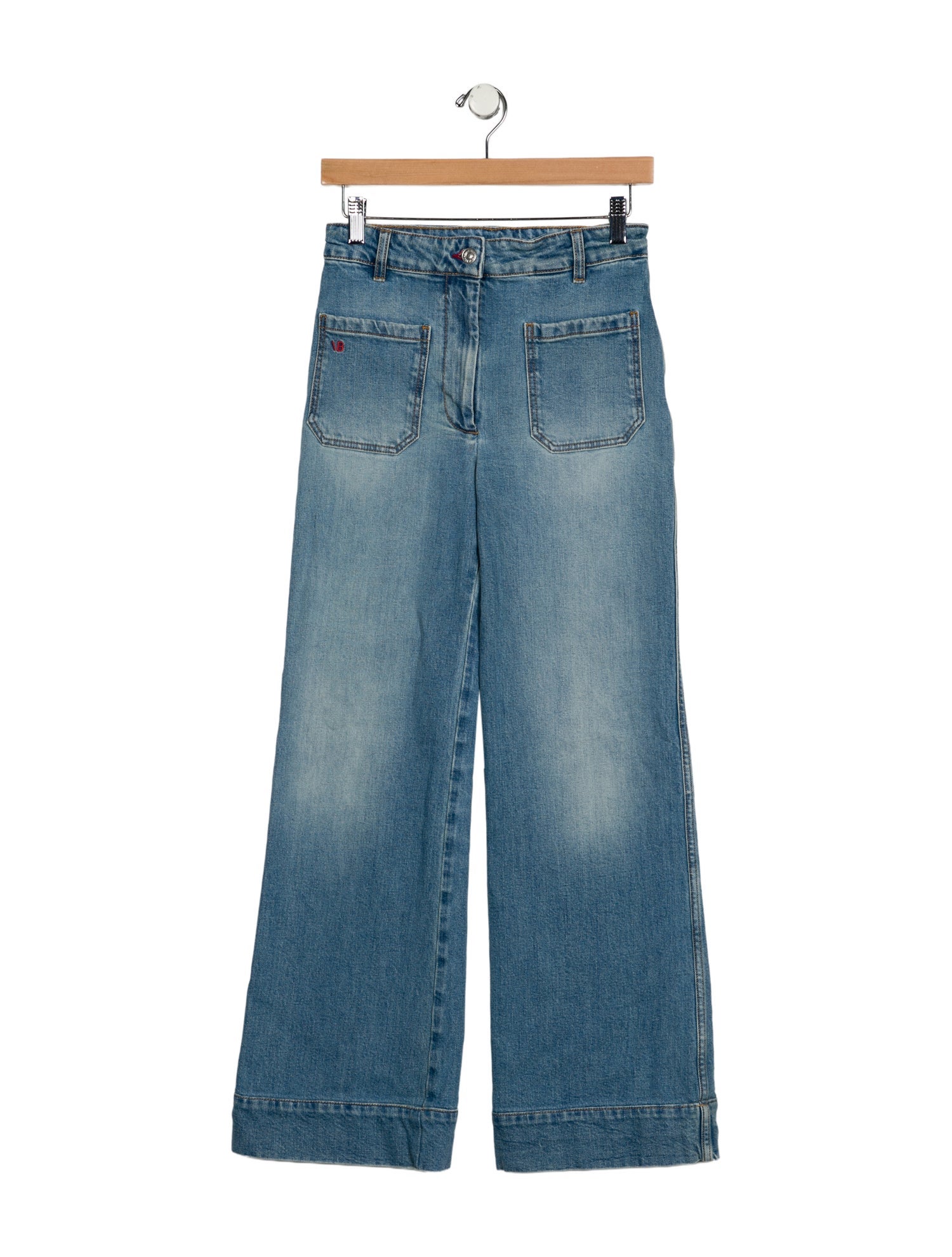 Victoria Beckham Mid-Rise Wide Leg Jeans