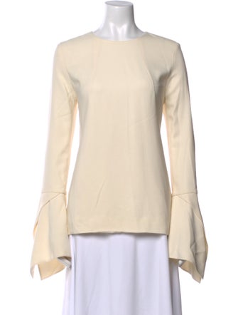 Victoria Beckham Bateau Neckline Long Sleeve Top