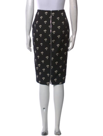 Victoria Beckham Floral Print Knee-Length Skirt