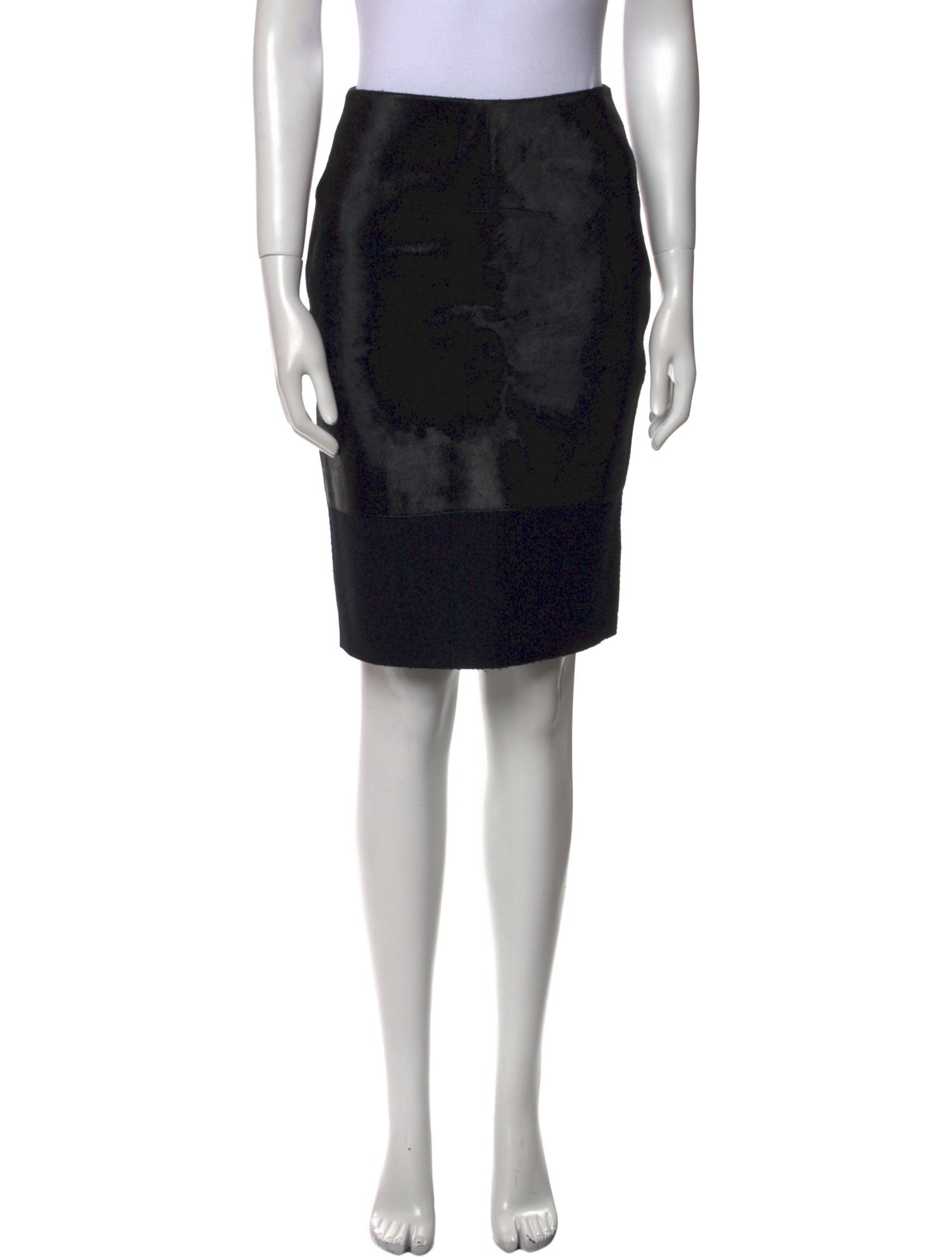 Victoria Beckham Calf Leather Knee-Length Skirt