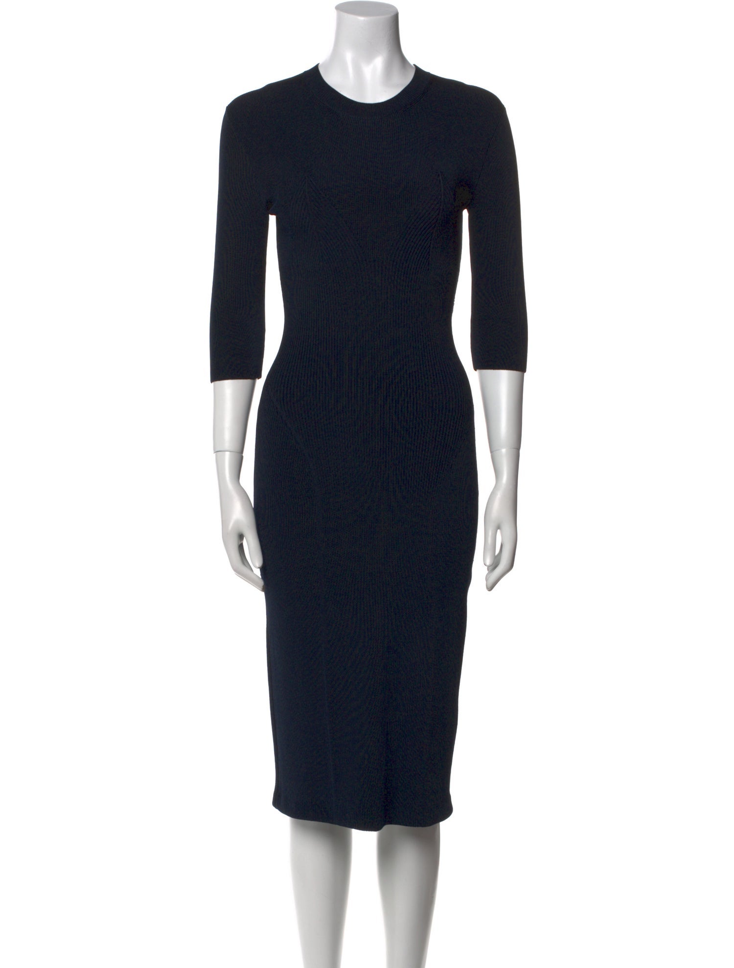 Victoria Beckham Crew Neck Midi Length Dress