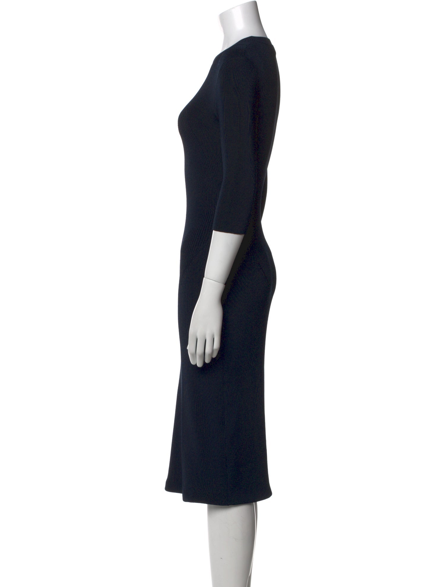 Victoria Beckham Crew Neck Midi Length Dress