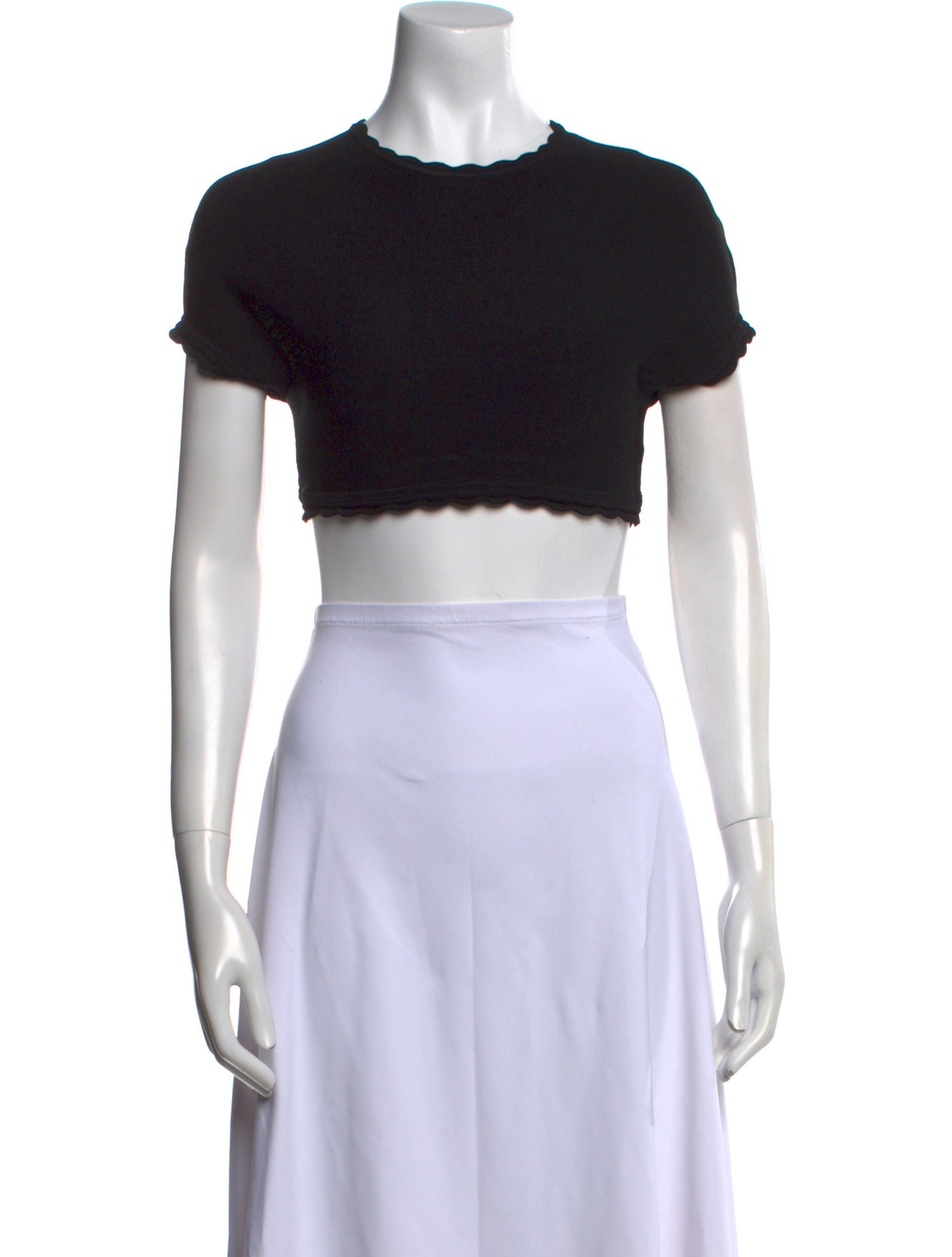 Victoria Beckham Crew Neck Short Sleeve Crop Top