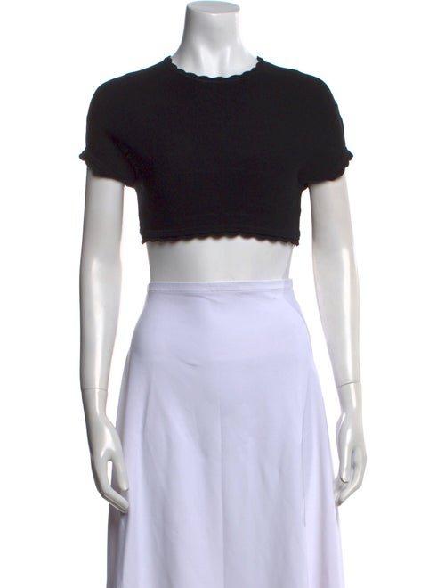 Victoria Beckham Crew Neck Short Sleeve Crop Top