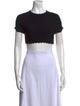 Victoria Beckham Crew Neck Short Sleeve Crop Top