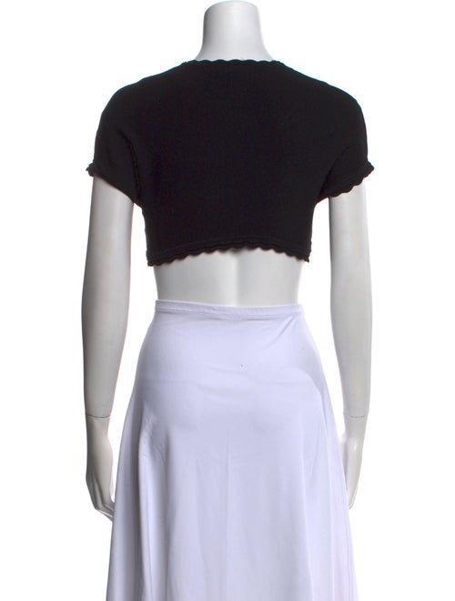 Victoria Beckham Crew Neck Short Sleeve Crop Top