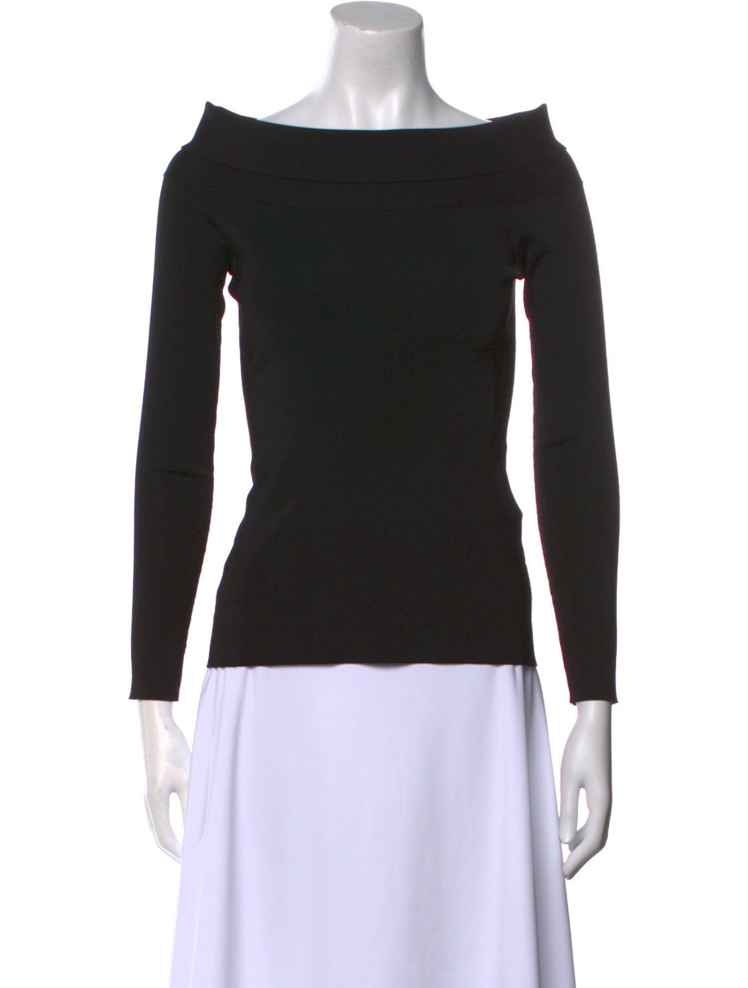 Victoria Beckham Scoop Neck Long Sleeve Top