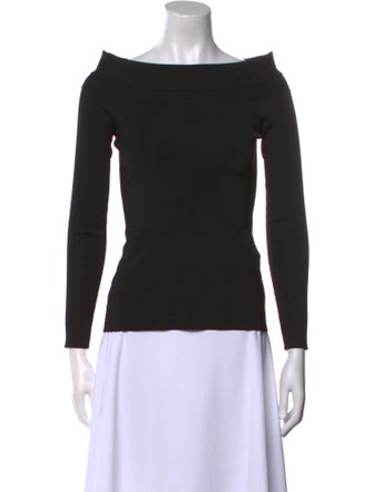 Victoria Beckham Scoop Neck Long Sleeve Top