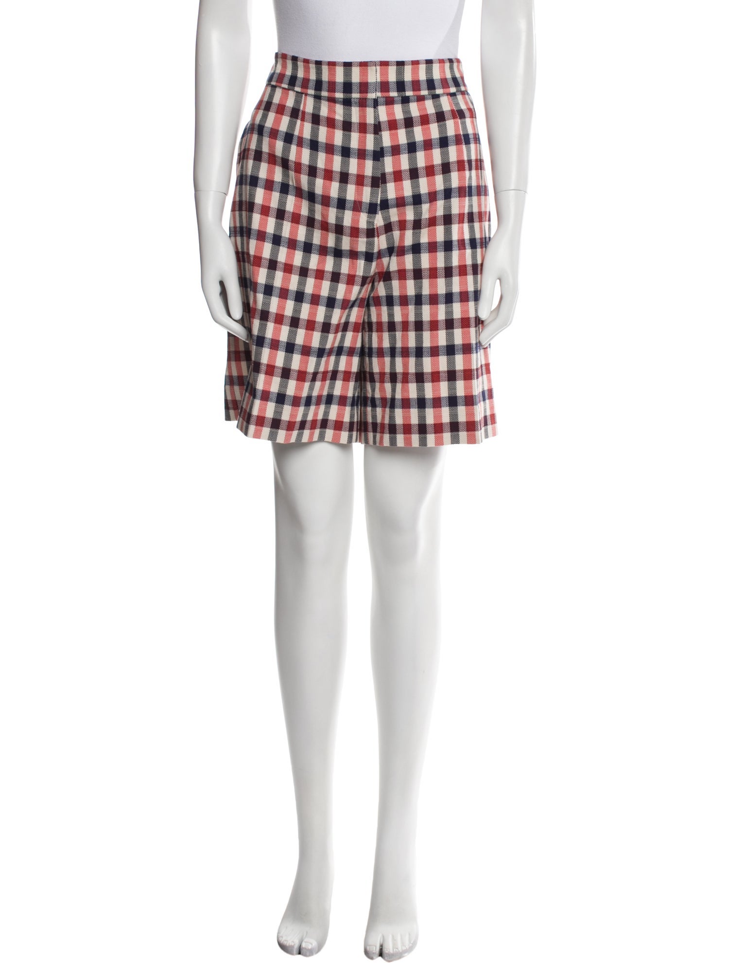 Victoria Beckham Plaid Print Knee-Length Shorts