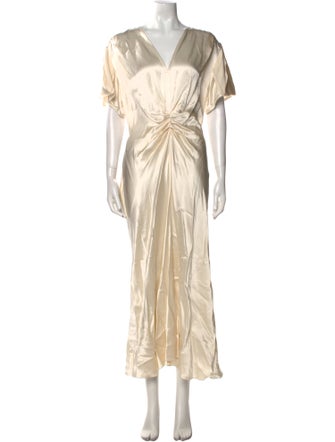 Victoria Beckham V-Neck Long Dress