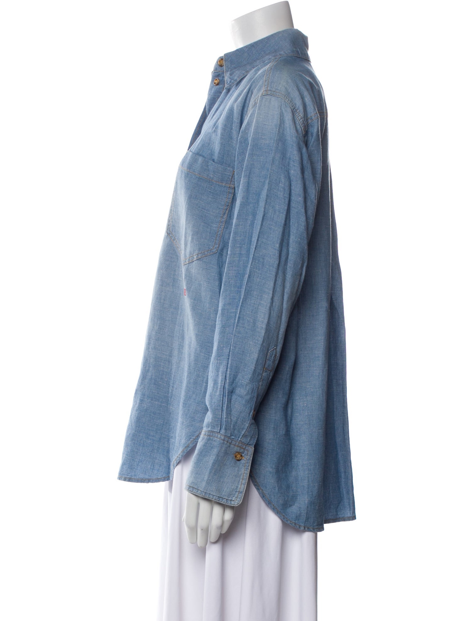 Victoria Beckham Long Sleeve Button-Up Top