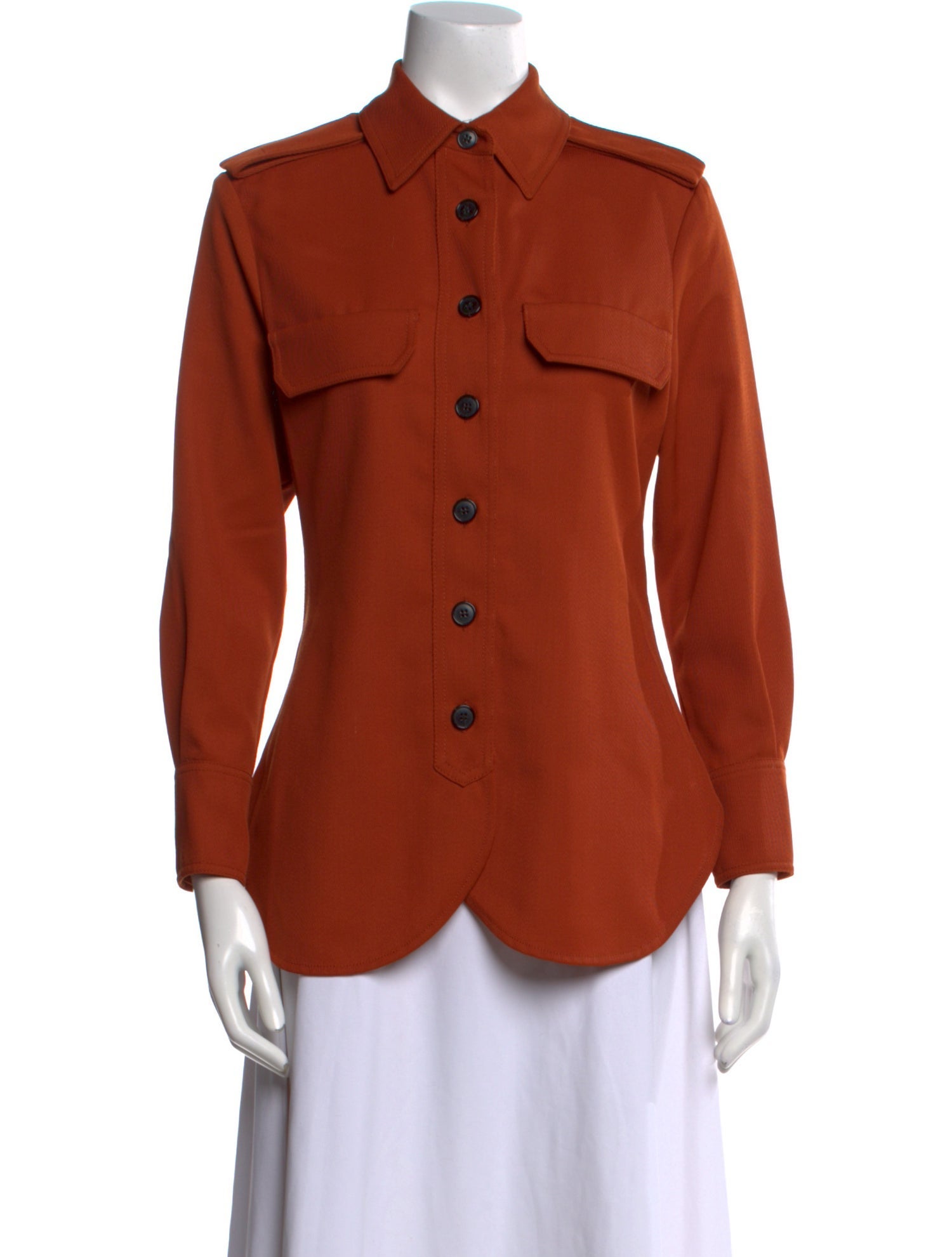 Victoria Beckham Long Sleeve Button-Up Top