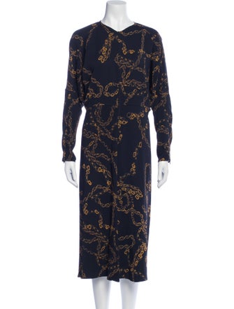 Victoria Beckham Printed Midi Length Dress