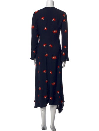 Victoria Beckham Floral Print Long Dress
