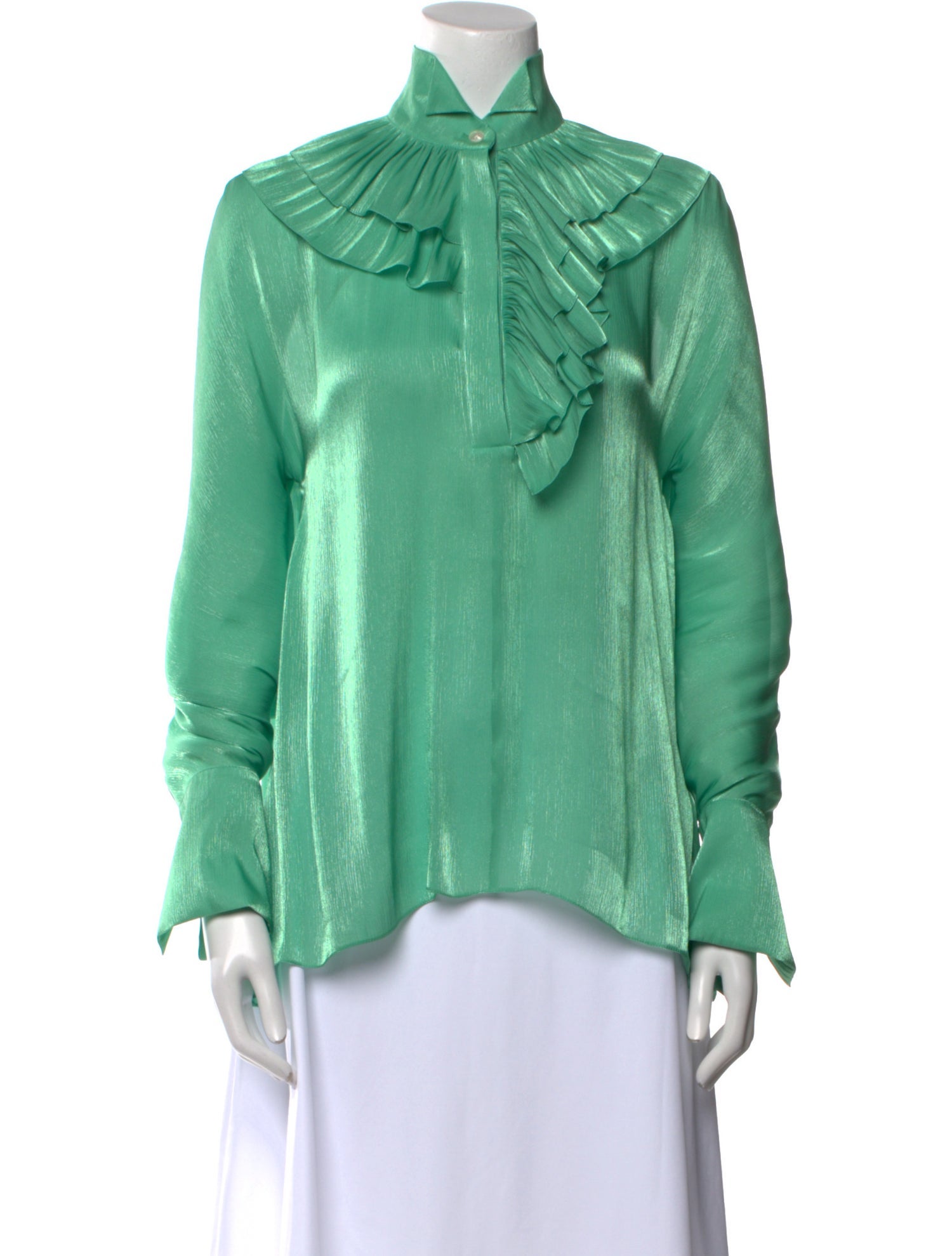 Victoria Beckham Silk Mock Neck Blouse