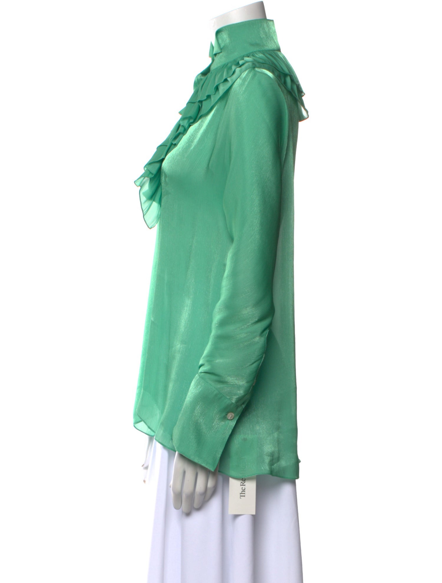 Victoria Beckham Silk Mock Neck Blouse