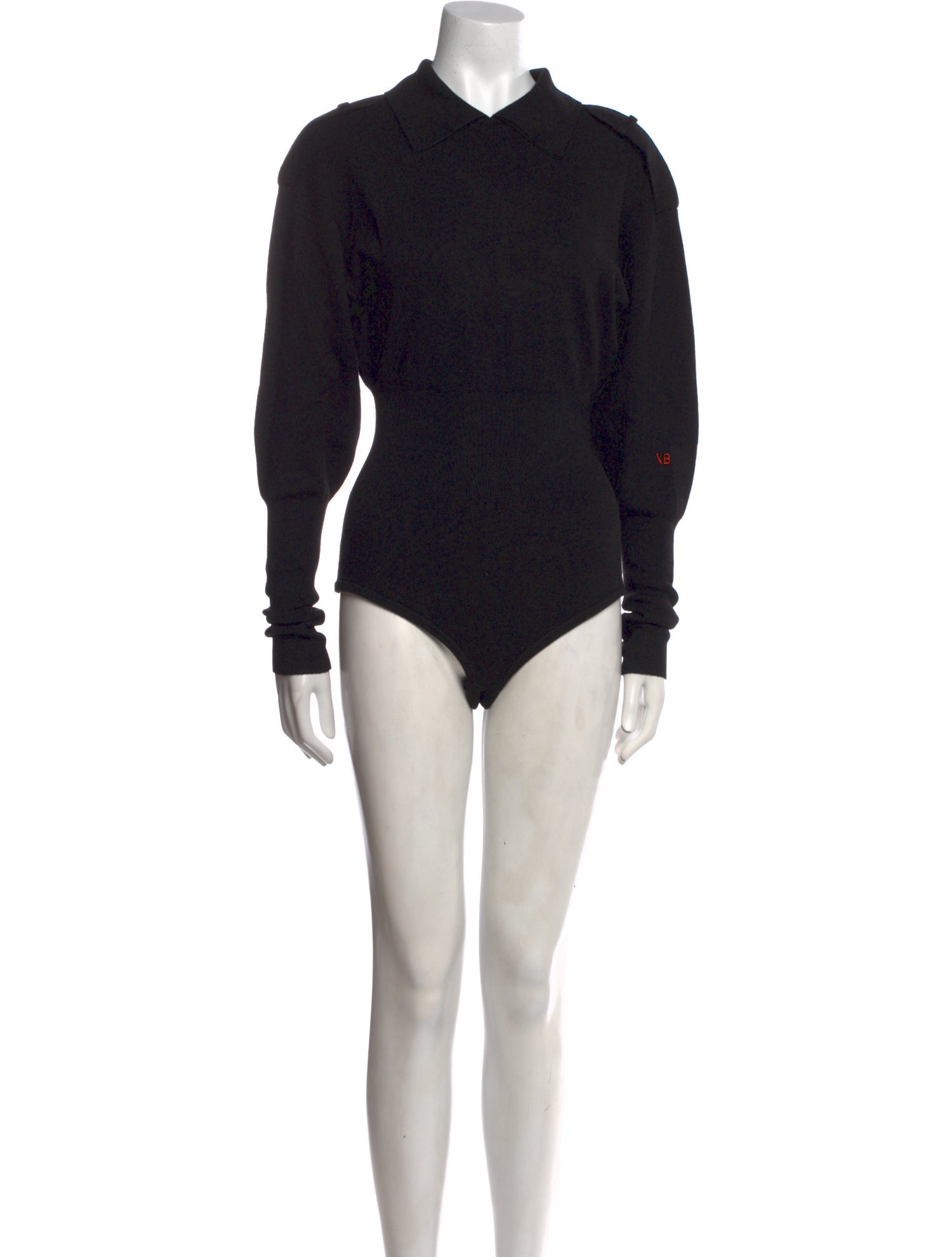 Victoria Beckham Merino Wool Mock Neck Bodysuit