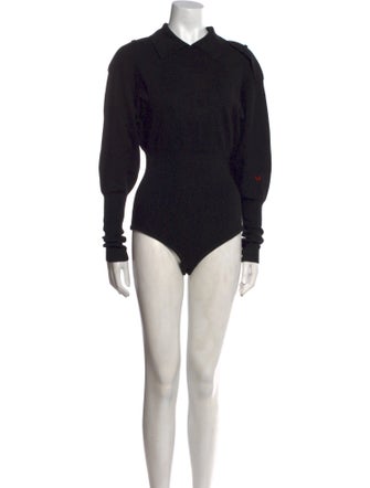 Victoria Beckham Merino Wool Mock Neck Bodysuit