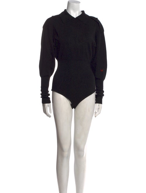 Victoria Beckham Merino Wool Mock Neck Bodysuit