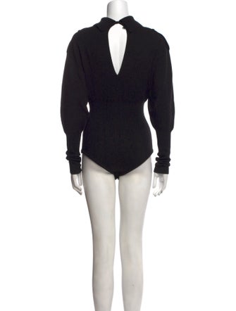 Victoria Beckham Merino Wool Mock Neck Bodysuit