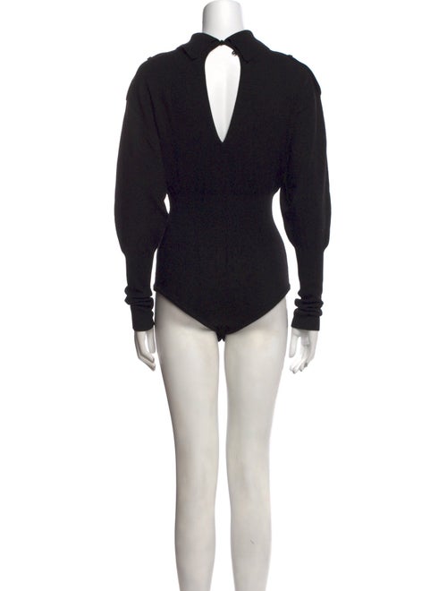 Victoria Beckham Merino Wool Mock Neck Bodysuit