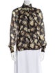 Victoria Beckham Silk Floral Print Button-Up Top