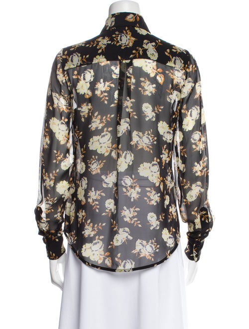 Victoria Beckham Silk Floral Print Button-Up Top